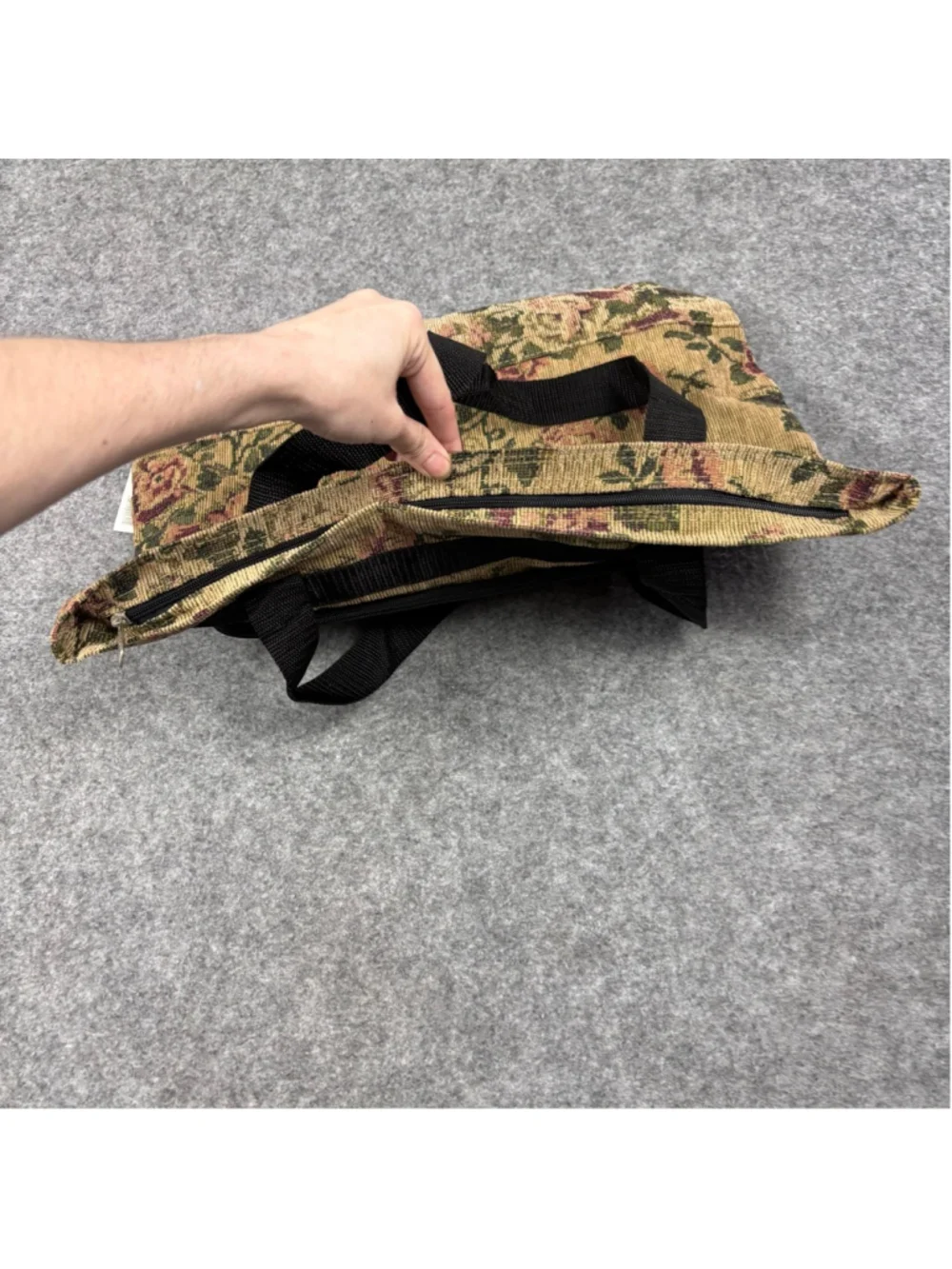 Vintage Bovano Floral Tapestry Tote Bag Large Travel Overnight Shoulder Bag NWT